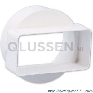 Nedco ventilatiebuis toebehoren overgangsstuk recht diameter 100 mm-110x54 mm kort kunststof wit 65801500S