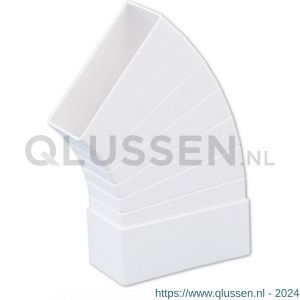 Nedco ventilatiebuis variabel hoekstuk 110x54 mm kunststof wit 65802200