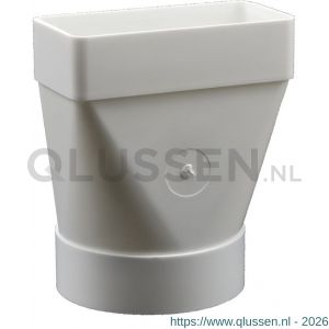 Nedco ventilatiebuis toebehoren overgangsstuk recht diameter 100 mm-120x60 mm kunststof wit 65803000