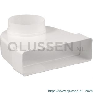 Nedco ventilatiebuis toebehoren overgangsstuk haaks diameter 100 mm-204x60 mm kunststof wit 65805700