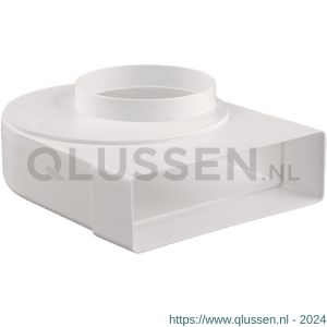 Nedco ventilatiebuis toebehoren overgangsstuk haaks diameter 125 mm-204x60 mm kunststof wit 65805900