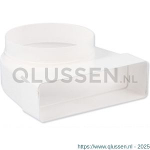 Nedco ventilatiebuis toebehoren overgangsstuk haaks diameter 150 mm-204x60 mm kunststof wit 65806000