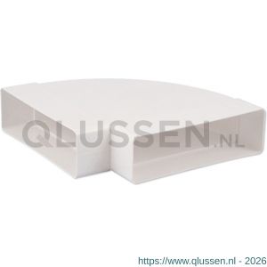 Nedco ventilatiebuis hoekstuk 204x60 mm horizontaal 90 graden kunststof wit 65806100S