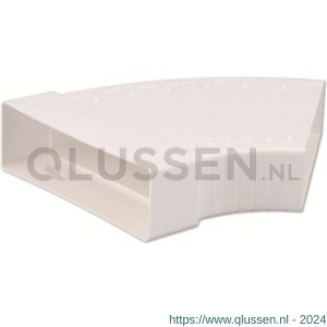 Nedco ventilatiebuis hoekstuk 204x60 mm horizontaal 45 graden kunststof wit 65806200