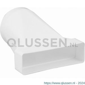 Nedco ventilatiebuis toebehoren overgangsstuk recht diameter 125 mm-204x60 mm kunststof wit 65806500V