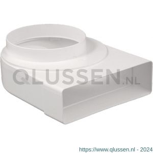 Nedco ventilatiebuis toebehoren overgangsstuk haaks diameter 150 mm-204x60 mm kunststof wit 65807000