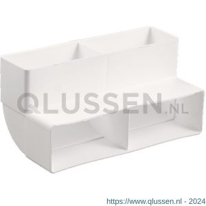 Nedco ventilatiebuis hoekstuk 2x 110x54 mm vertikaal 90 graden kunststof wit 65808300