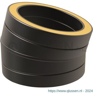 Nedco rookgasafvoer dubbelwandig diameter 80 mm bocht 15 graden zwart 68700101