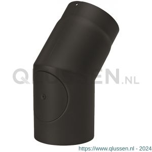 Nedco rookgasafvoer zwart staal 2 mm 130 mm bocht 45 graden met deur 68751701