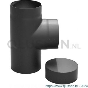 Nedco rookgasafvoer zwart staal 2 mm 180 mm T-stuk met dop 68756701