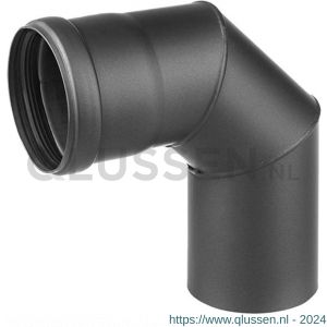 Nedco rookgasafvoer pelletkachel diameter 80 mm bocht 90 graden met deur zwart 68761801