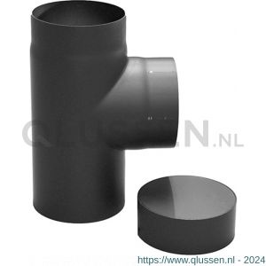 Nedco rookgasafvoer zwart staal 2 mm 130 mm T-stuk met dop 68752301