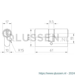 Nemef dubbele profielcilinder 132 Crater GHS 10040441