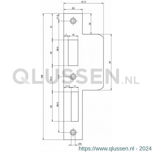 Nemef sluitplaat verlengd VP 699/17/T DR draairichting 2+4 bulk per 10 9069990172