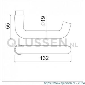 Nemef deurkruk gatdeel D model G1 3310 D-model deur 38 mm wisselstift 9331000000