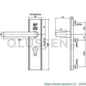 Nemef veiligheidsbeslag F1 kruk-kruk AK 3407-72 mm antikerntrek 9340700700