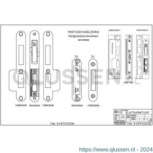 Nemef sluitgarnituur compleet VPM 4911/12/U 9491190246