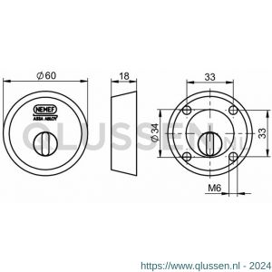 Nemef veiligheidscilinderrozet RVS 5541 AK 9554100000