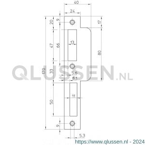 Nemef sluitplaat P 7200/27/U DR draairichting 2+4 bulk per 10 9720090177