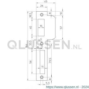 Nemef sluitplaat P 8691/12/T DR draairichting 2+4 9869190112