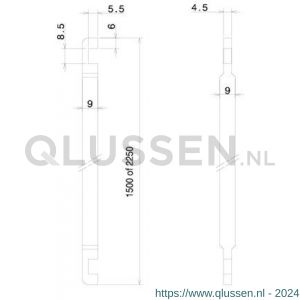 Nemef staaf vierkant 9 mm staaf 1-150 cm bulk per 10 9000111150