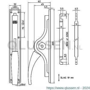 Nemef pompespagnolet voor vierkantstaaf 9 mm 1E/34 blister 9000134080