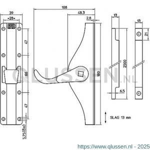 Nemef pompespagnolet EasyExit voor vierkantstaaf 13 mm 13VP/87 9001387270