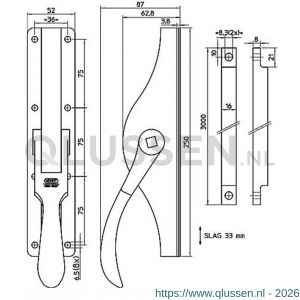 Nemef zware pompespagnolet voor vierkantstaaf 16 mm 16V/83 9001683220