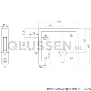 Nemef oplegdeurslot PC-uitsparing 99/11-60 9009911600