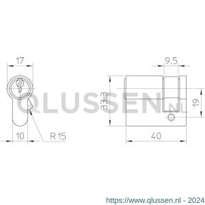 Nemef enkele Europrofielcilinder 106/8 3 sleutels verschillend sluitend 9010608260