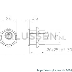 Nemef automatencilinder 20230 2 sleutels C2 9020204220