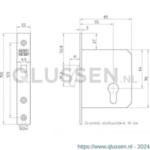 Nemef schuifdeurslot 688-55 9068800550
