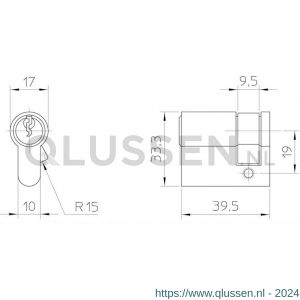 Nemef enkele Europrofielcilinder 806/6 3 sleutels verschillend sluitend 9080606260