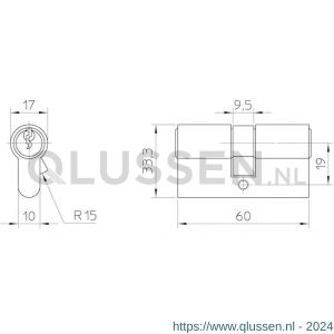 Nemef dubbele Europrofielcilinder 811/7 3 sleutels per 4 stuks gelijksluitend 9081107304