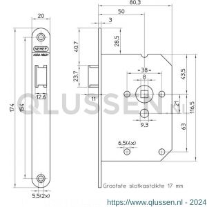 Nemef loopslot 1255/3-50 DR draairichting 1+3 per 10 A000318038