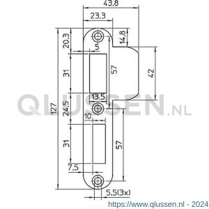 Nemef sluitplaat P 1279/17/T DR draairichting 2+4 bulk per 10 9127990182