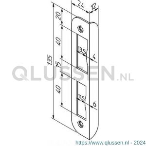 Nemef hoeksluitplaat HP 1266/12 DR draairichting 2+4 bulk per 10 9136690072