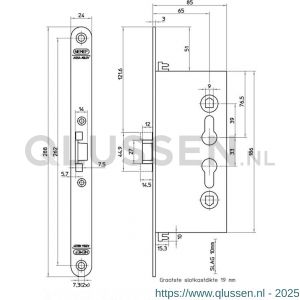 Nemef deurslot 1729/21-65 bulk per 25 9172921650