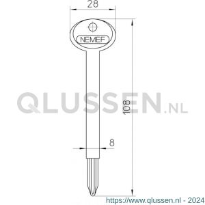 Nemef sterstiftsleutel S 2603 bulk per 10 9260390000