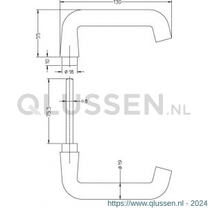 Nemef deurkruk D model G1 3150 D-model deur 38 mm 9315000000