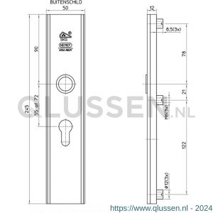 Nemef veiligheidlangschild F1 3416-72 mm 9341600720