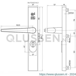 Nemef veiligheidsbeslag F1 kruk-kruk AK 3427-55 mm antikerntrek 9342700500