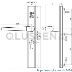 Nemef veiligheidsbeslag F1 kruk-kruk 3427-92 mm 9342700920