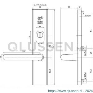 Nemef veiligheidsbeslag F1 Comfort kruk-kruk AK 3467-72 mm antikerntrek 9346700700