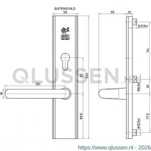 Nemef veiligheidsbeslag F1 Comfort kruk-kruk 3467-72 mm 9346700720