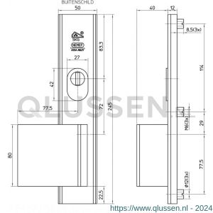 Nemef veiligheidsbeslag F1 Comfort greep-kruk AK 3469-72 mm links antikerntrek 9346900702