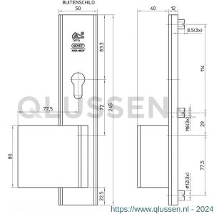 Nemef veiligheidsbeslag F1 Comfort greep-kruk 3469-72 mm links 9346900722