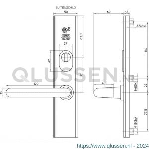 Nemef veiligheidsbeslag F1 Comforte kruk-kruk AK 3477/01-72 mm F1 antikerntrek 9347701700