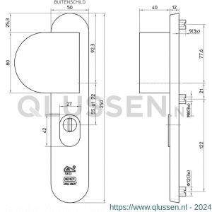 Nemef veiligheidsbeslag F1 greep-kruk AK 3519-72 mm links antikerntrek 9351900702