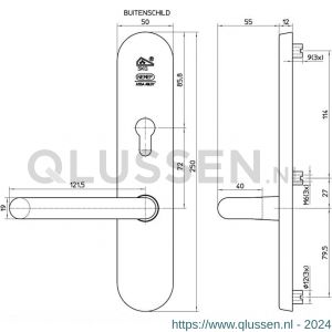 Nemef veiligheidsbeslag F1 Comfort kruk-kruk 3567-72 mm 9356700720